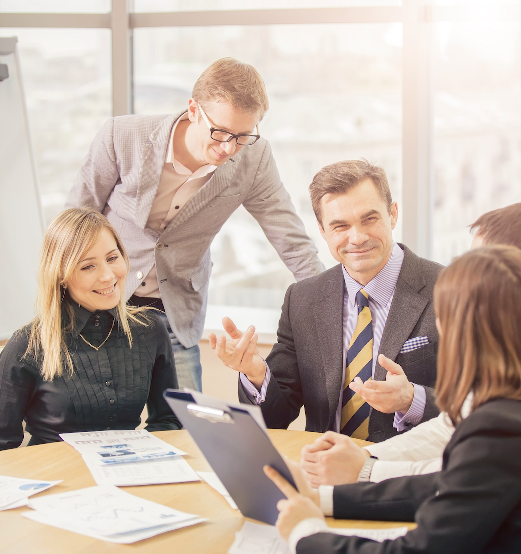 People sitting around a table working